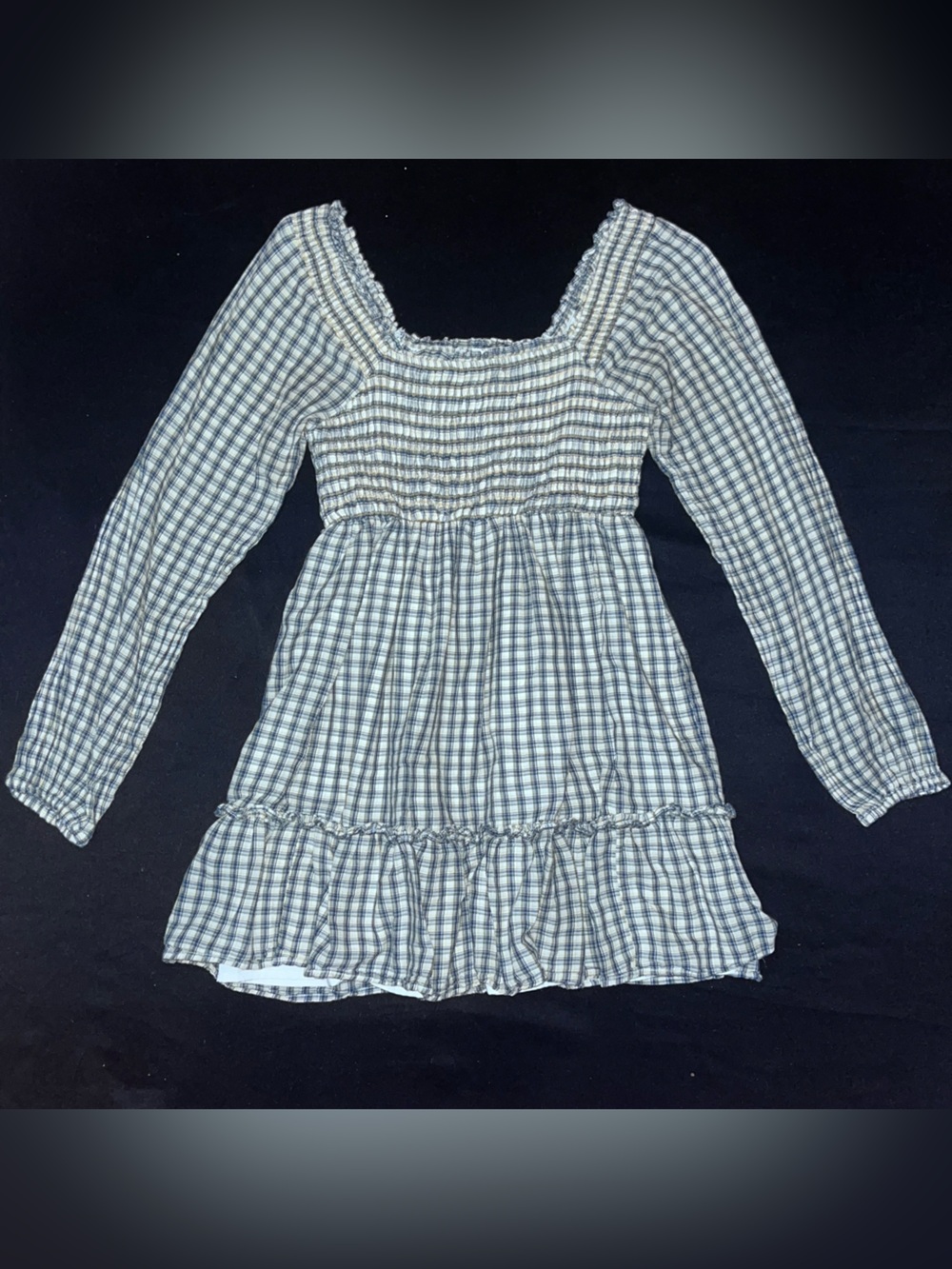 American Eagle Outfitters Smocked Plaid Peasant Dress size XS